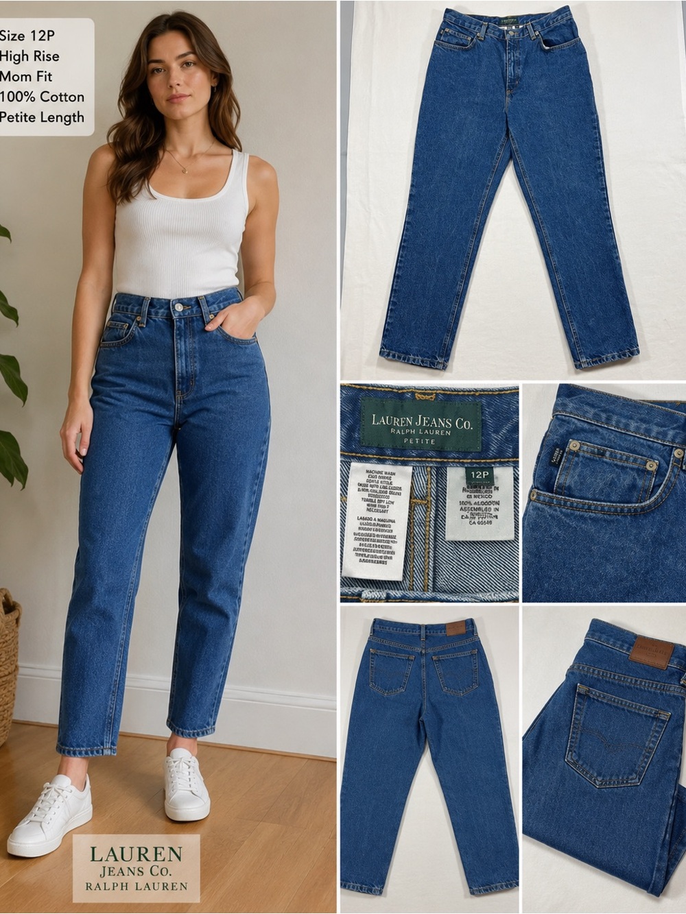 Lauren Jeans Co Ralph Lauren High Rise Mom Jeans 12P Vintage Wash